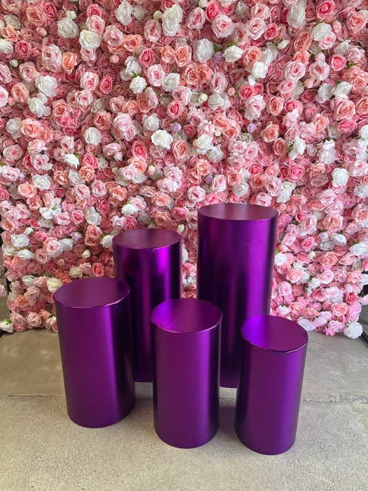 Metallic Purple set of 5 circular plinths